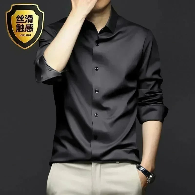 Men's Shiny Satin Shirt – Perfect for Parties & Events