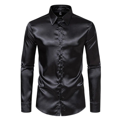 Men's Shiny Satin Shirt – Perfect for Parties & Events