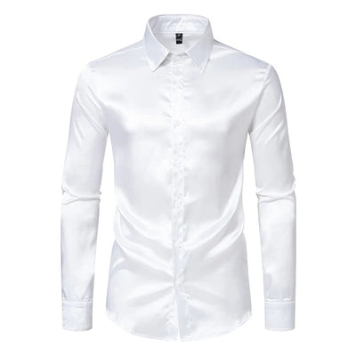 Men's Shiny Satin Shirt – Perfect for Parties & Events
