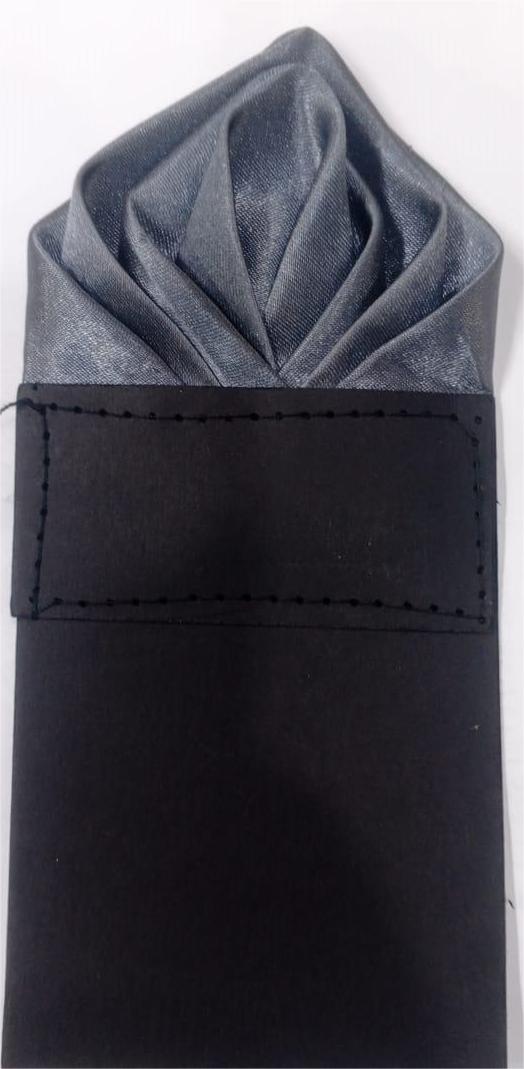 3 PCS Luxury Pre-Folded Satin Pocket Square with Card Holder