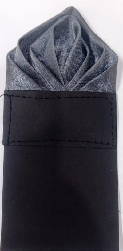 3 PCS Luxury Pre-Folded Satin Pocket Square with Card Holder