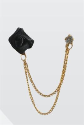 Stylish Double Chain Rose Brooch – Perfect for Suits & Jackets