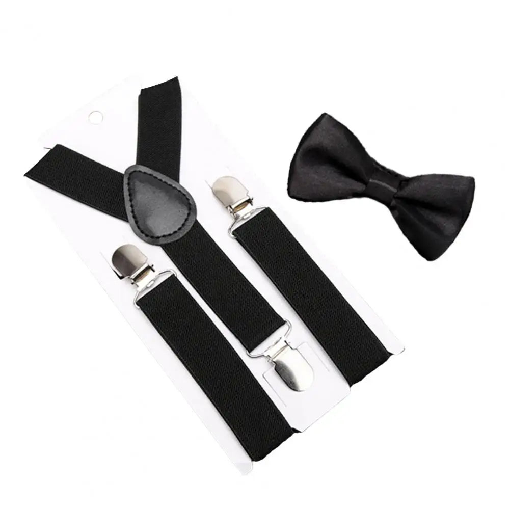 Men's Formal Attire Set: Bow Tie & Suspenders for Weddings & Events