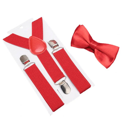 Men's Formal Attire Set: Bow Tie & Suspenders for Weddings & Events