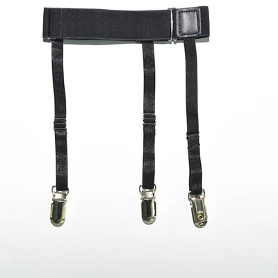 2pcs Men Shirt Stays Belt With Locking Clamps Adjustable Elastic Shirt Tuckers Garters Shirt Holders Leg Thigh Suspender Strap
