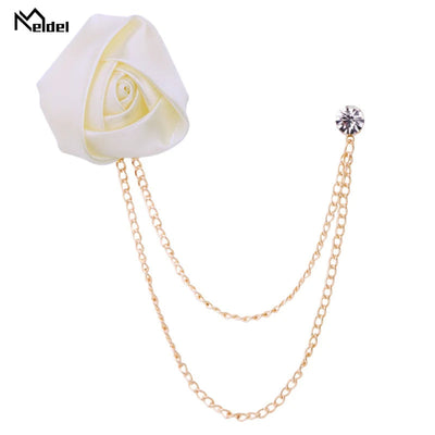 Stylish Double Chain Rose Brooch – Perfect for Suits & Jackets