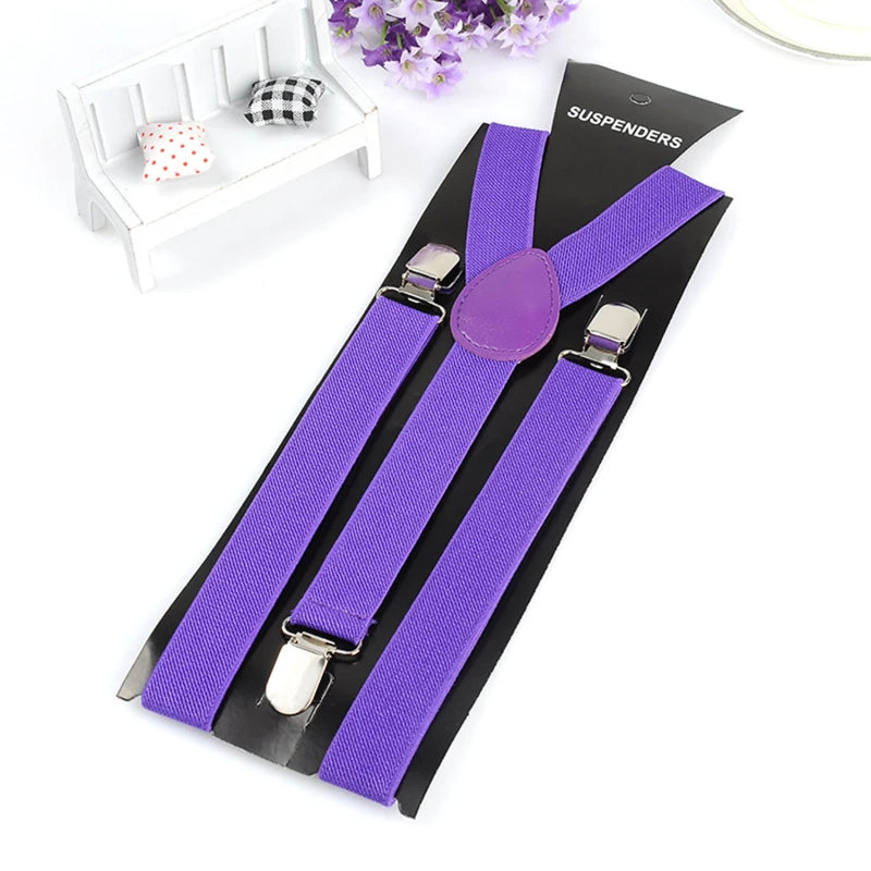 1pc Adjustable Suspenders Red Black Elastic Y-Back Braces Straps For Men Women Pants Shirt Girl Skirt Accessories