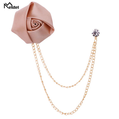 Stylish Double Chain Rose Brooch – Perfect for Suits & Jackets