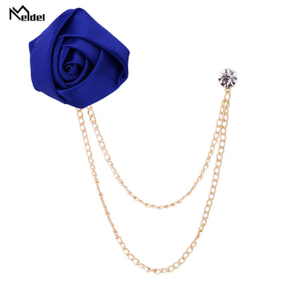 Stylish Double Chain Rose Brooch – Perfect for Suits & Jackets