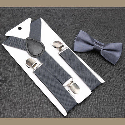 Men's Formal Attire Set: Bow Tie & Suspenders for Weddings & Events