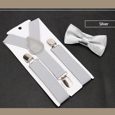 Men's Formal Attire Set: Bow Tie & Suspenders for Weddings & Events