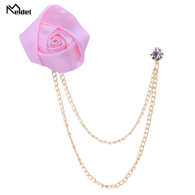 Stylish Double Chain Rose Brooch – Perfect for Suits & Jackets