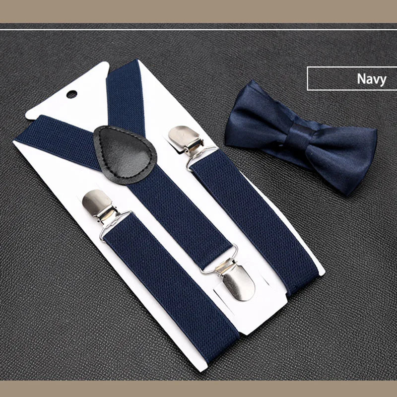Men's Formal Attire Set: Bow Tie & Suspenders for Weddings & Events