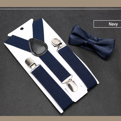Men's Formal Attire Set: Bow Tie & Suspenders for Weddings & Events