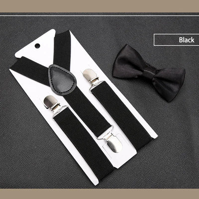 Men's Formal Attire Set: Bow Tie & Suspenders for Weddings & Events