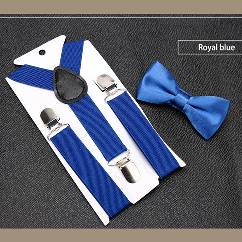 Men's Formal Attire Set: Bow Tie & Suspenders for Weddings & Events