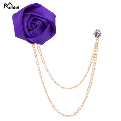 Stylish Double Chain Rose Brooch – Perfect for Suits & Jackets