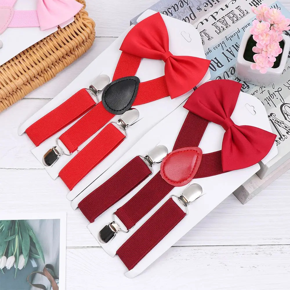 Men's Formal Attire Set: Bow Tie & Suspenders for Weddings & Events