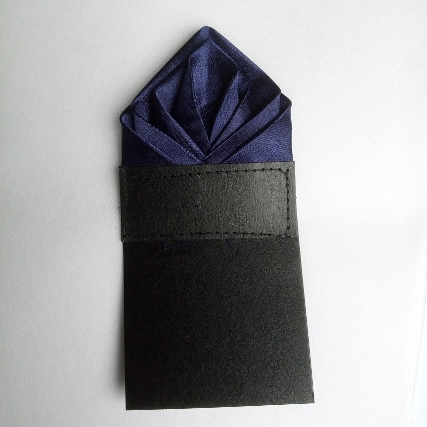 3 PCS Luxury Pre-Folded Satin Pocket Square with Card Holder