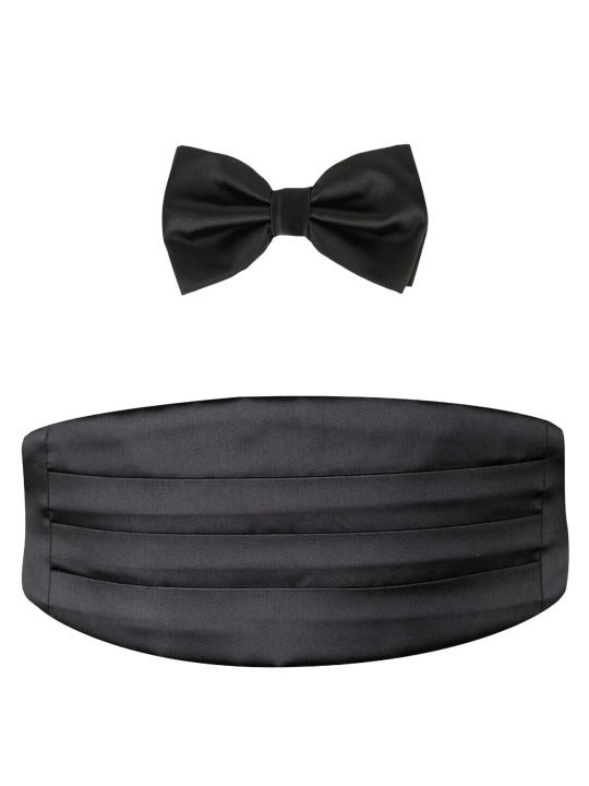 Elegant Black Tie & Cummerbund Combo – Wedding & Party Essential