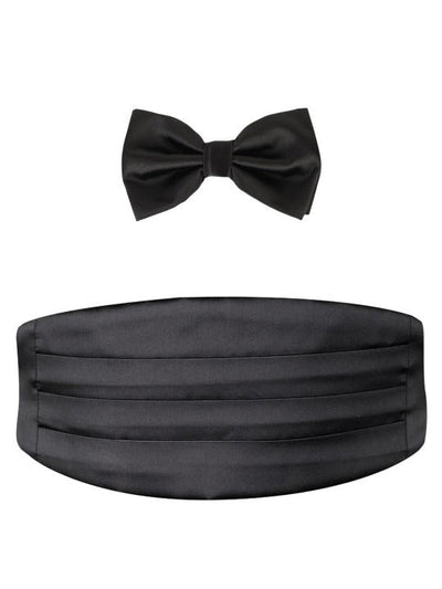 Elegant Black Tie & Cummerbund Combo – Wedding & Party Essential