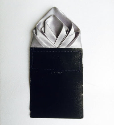 3 PCS Luxury Pre-Folded Satin Pocket Square with Card Holder