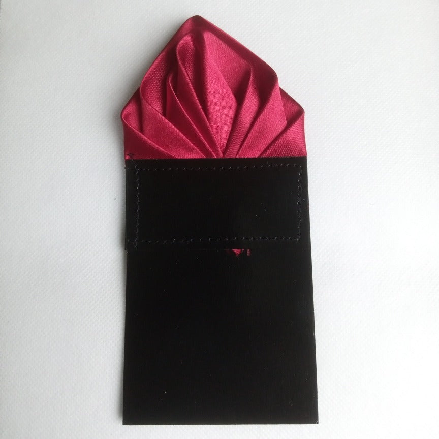 3 PCS Luxury Pre-Folded Satin Pocket Square with Card Holder