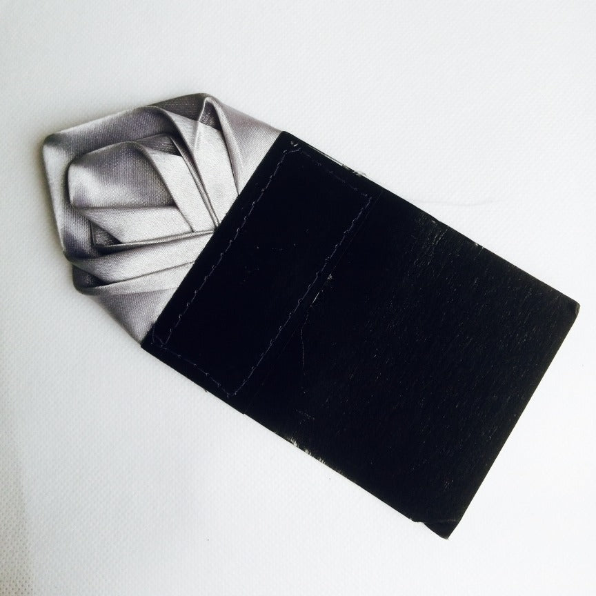3 PCS Luxury Pre-Folded Satin Pocket Square with Card Holder