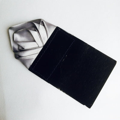 3 PCS Luxury Pre-Folded Satin Pocket Square with Card Holder