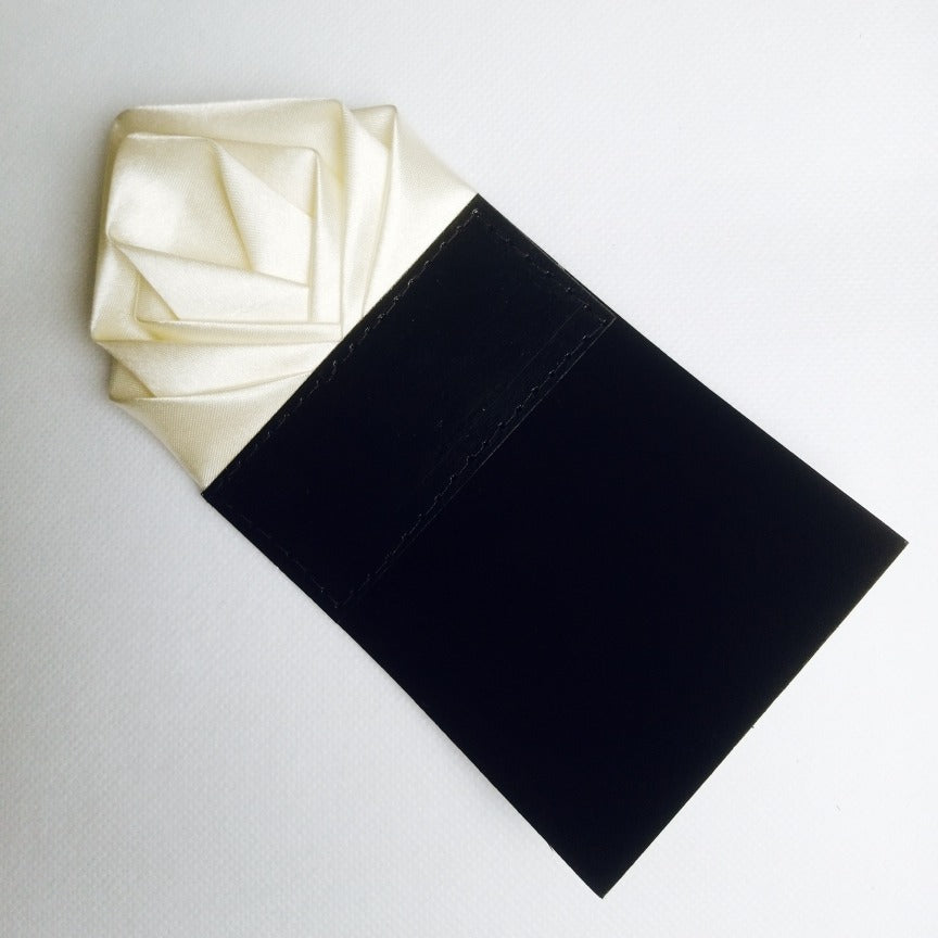 3 PCS Luxury Pre-Folded Satin Pocket Square with Card Holder
